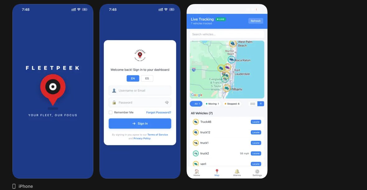 FleetPeek — live GPS fleet-tracking app